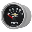 AutoMeter Gauge Voltmeter 2-1 16in. 18V Electric Chevy Gold Bowtie Online Sale