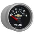 AutoMeter Gauge Voltmeter 2-1 16in. 18V Electric Chevy Gold Bowtie Online Sale