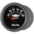 AutoMeter Gauge Voltmeter 2-1 16in. 18V Electric Chevy Gold Bowtie Online Sale