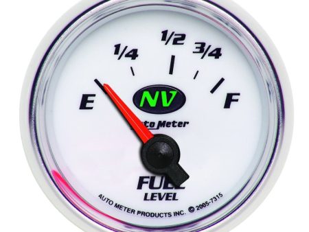 AutoMeter Gauge Fuel Level 2-1 16in. 73 Ohm(e) to 10 Ohm(f) Elec NV Sale