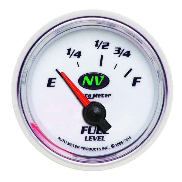 AutoMeter Gauge Fuel Level 2-1 16in. 73 Ohm(e) to 10 Ohm(f) Elec NV Sale