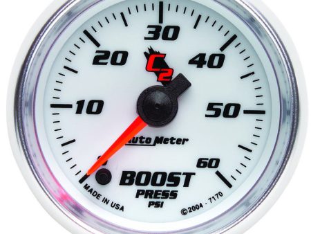 AutoMeter Gauge Boost 2-1 16in. 60PSI Digital Stepper Motor C2 Hot on Sale