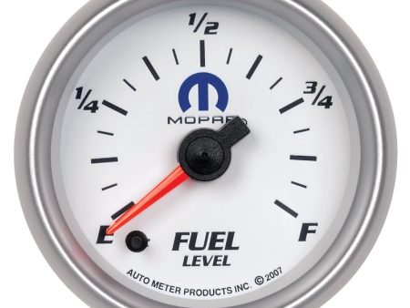 AutoMeter Gauge Fuel Level 2-1 16in. 0-280 Ohm Programmable White Mopar Supply